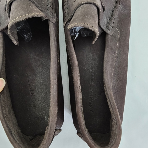 Laurent Effel Chocolate Brown Suede Leather Loafer Driving Shoe Size 44 - Picture 8 of 9